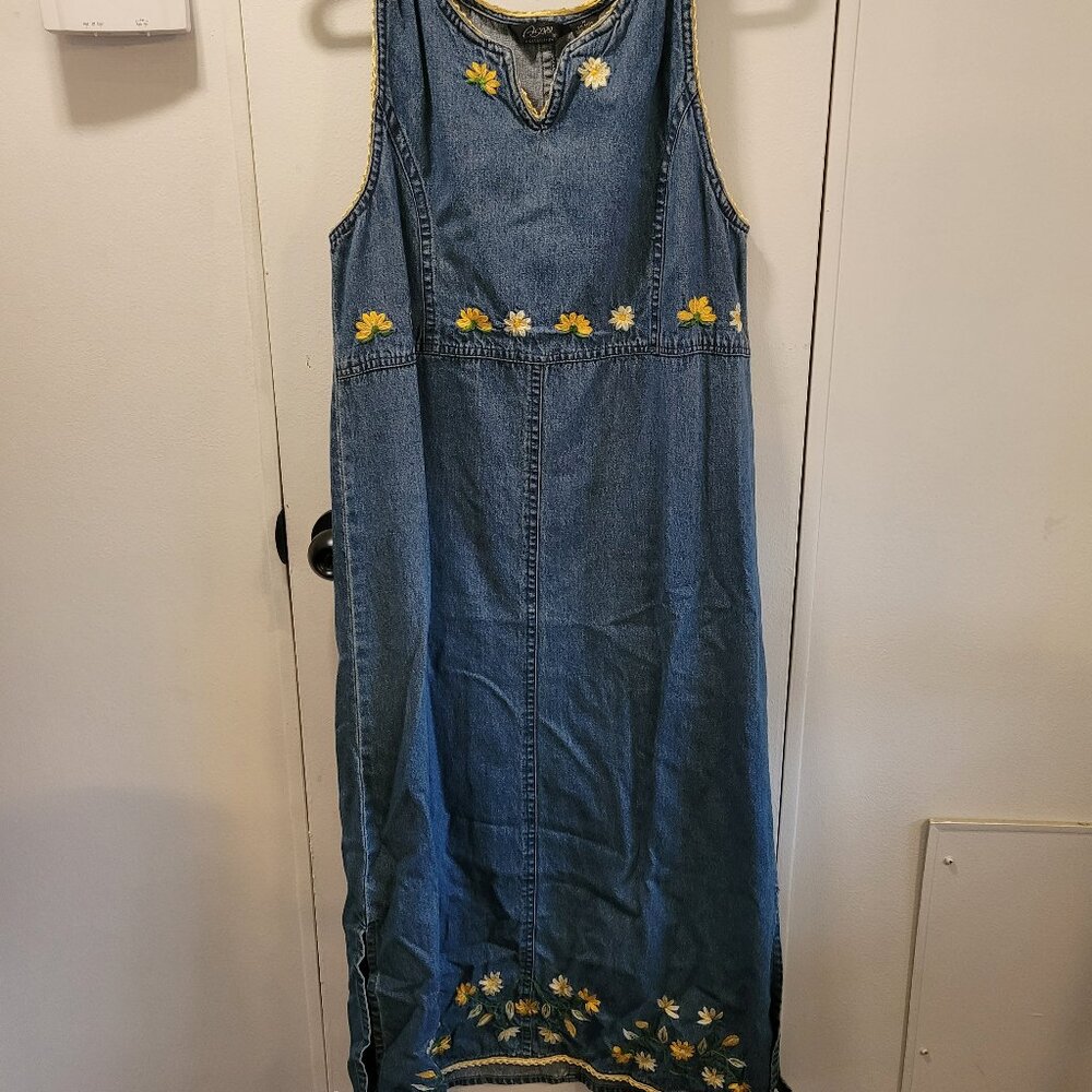 100% Cotton Jean Flower Dress